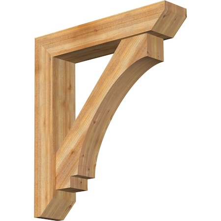 Ekena Millwork Imperial Slat Rough Sawn Bracket w/ Offset Brace, Western Red Cedar, 8"W x 40"D x 44"H BKT0806X40X44IMP06RWR